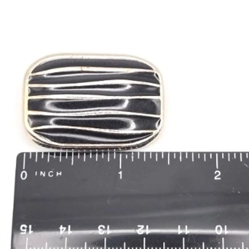 Vintage Ernst Gideon Bek Abstract Black Silver Tone BroochPendant Art Deco Style